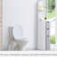 Armoire de rangement pour salle de bain 54 "- Tablette à 2 niveaux et tiroirs, grande tour en lin blanc avec tablettes et rangement