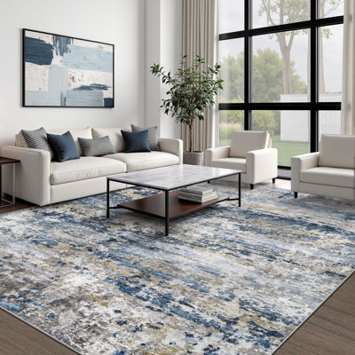 Tapis neutre gris à poils courts moderne et neutre lavable antidérapant 8 pi x 10 pi