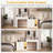 LED Makeup Dressing Table - with 3 Drawers + Dimmable Mirror, Modern Bedroom Vanity Desk-106498527