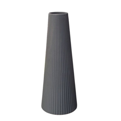 Ceramic Round Vase Matte Finish Gray
