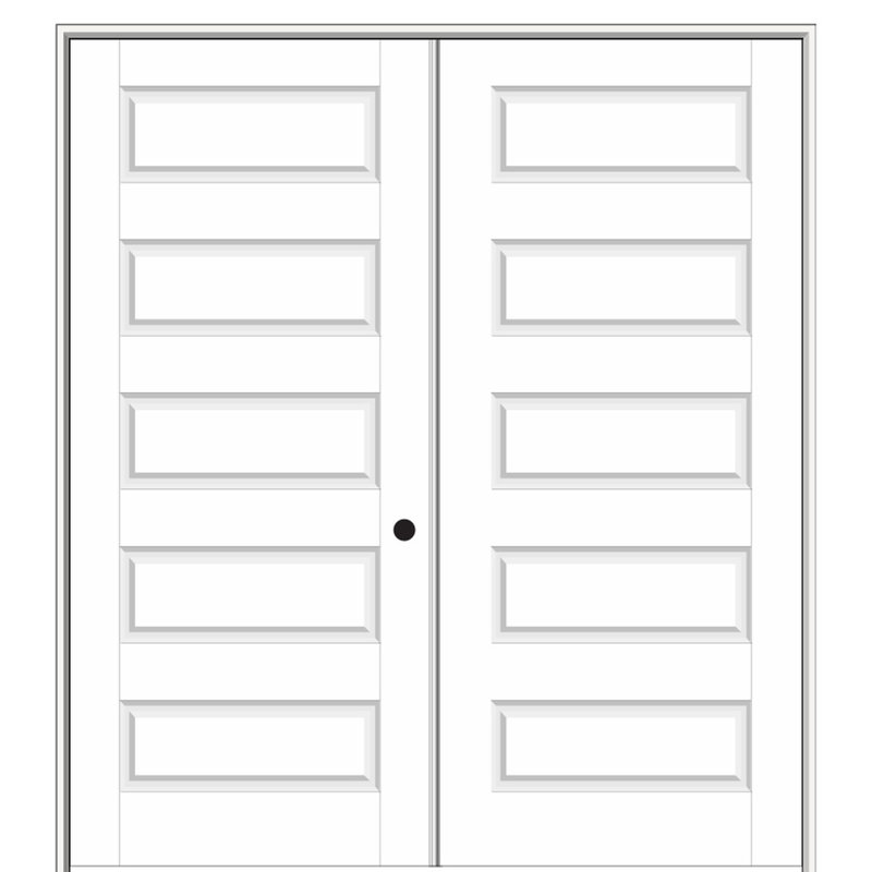 Portes françaises recouvertes de bois manufacturé massif et de verre Rockport, 60 po x 82,25 po