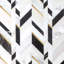 Amari 12x19 Chevron Polished Marble & Aluminum Inlay Mosaic Tile-995789257