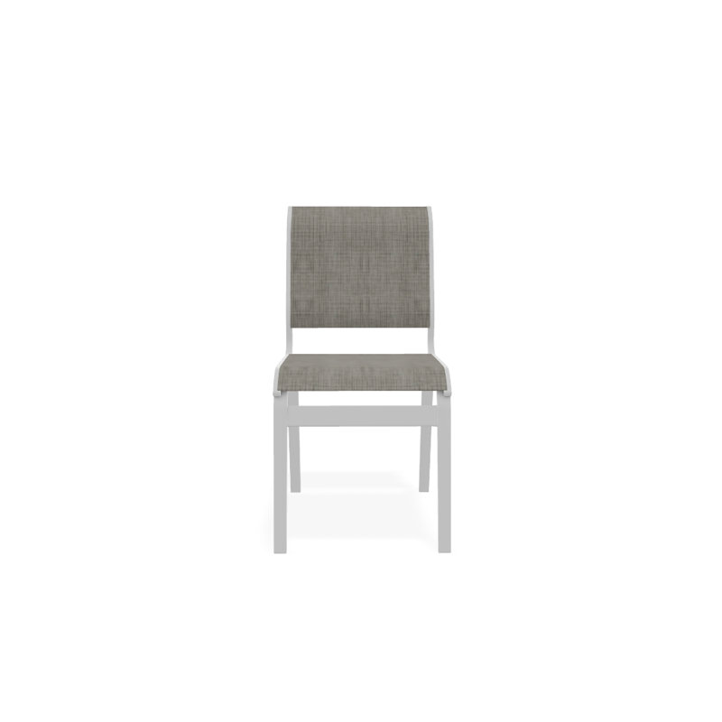 Chaise d'appoint de salle à manger Hiraku, Blanc texturé, Fumée