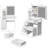 Compact Left Bedside Vanity With Comfy Stool, Extraordinarily Enormous Touch-Control Sliding Led Mirror, 2 Ac + Power Outlet, Hairdryer Holder, Switchable , , , Ul Approved, White American Style-1372098990
