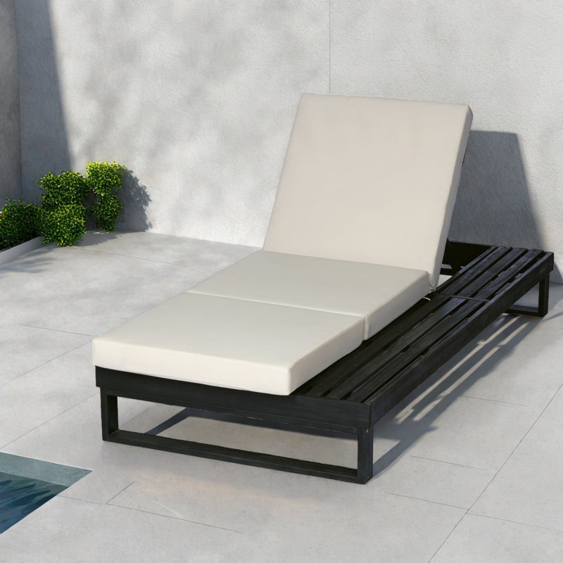 Méridiennes de patio réglables, chaise longue moderne en bois d'acacia
