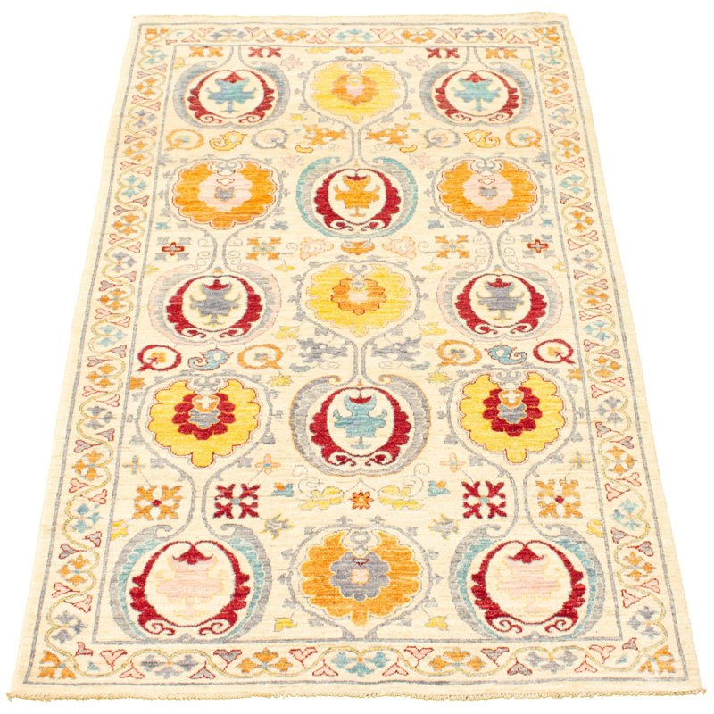 Tapis intérieur de la laine à la main moderne 5 pi 1 po x 8 pi 3 po one-of-kind-noué la 2010 Blazyk