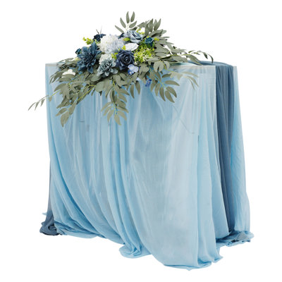 Artificial Flower With Tablecloth And Table Runner