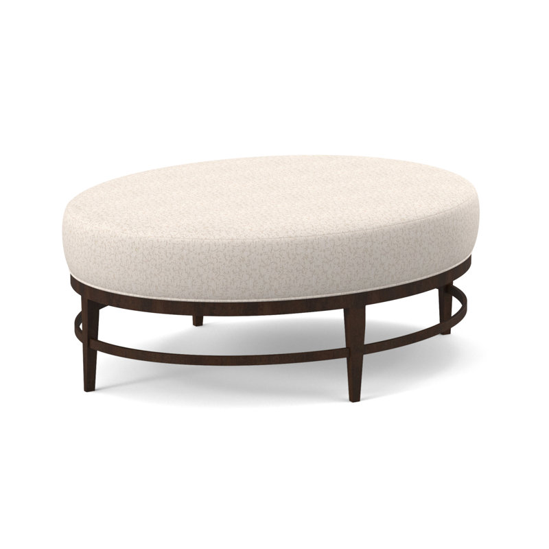 Elliptic Oval Ottoman, American Walnut, Libby Linen