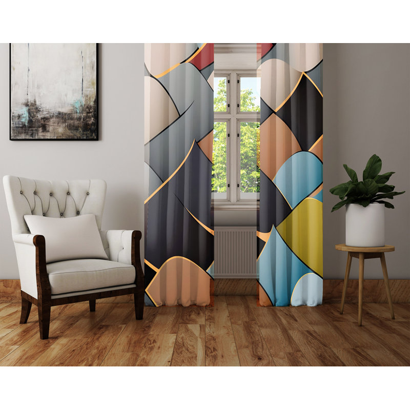 Beibhinn Semi Sheer Curtain Pair, 20" W x 52" L