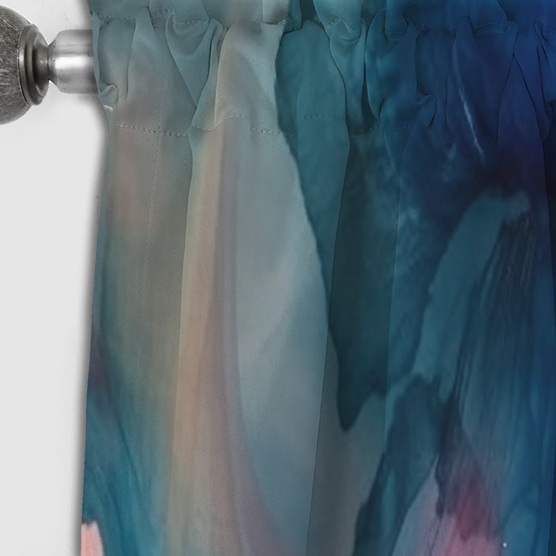 Blue And Pink Watercolor Mix - Abstract Blackout Curtain - 1 Panel, 52" W x 108" L