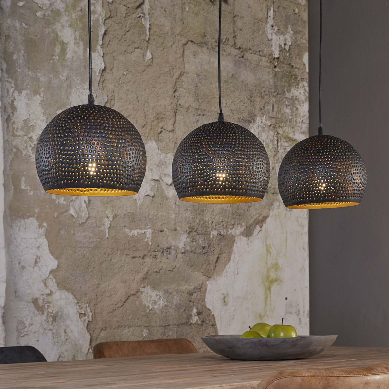 Entrada 3 - Light Matte Black Kitchen Island Pendant