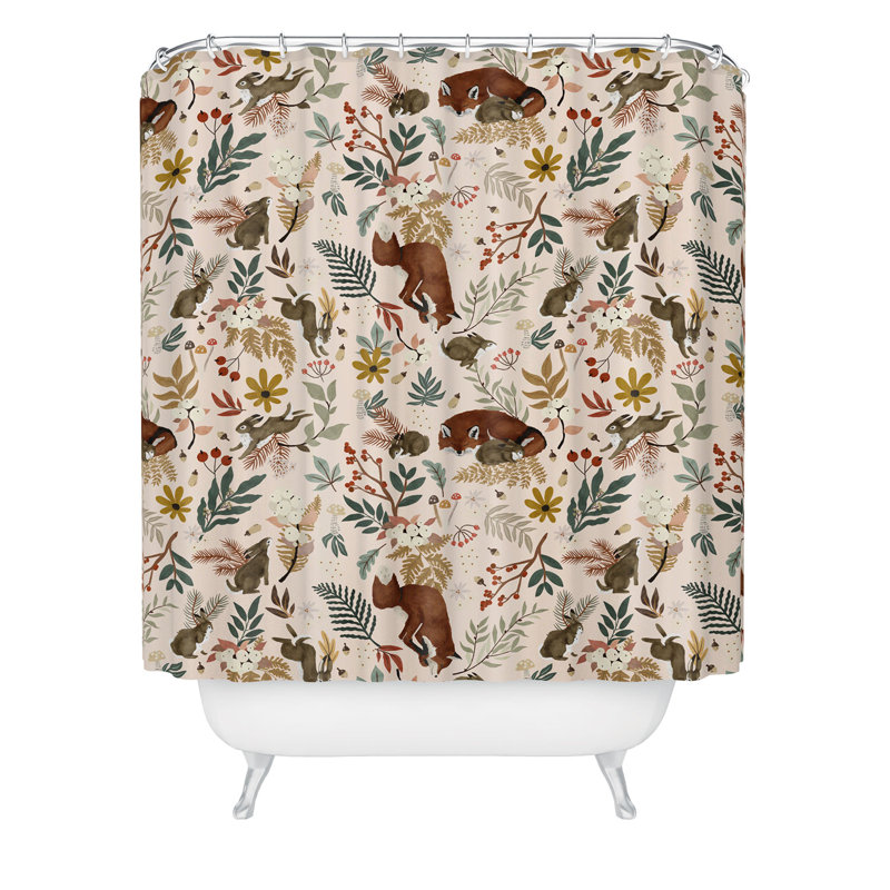 Rideau de douche simple Floral