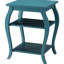 Table d'appoint turquoise à deux étagères, avec pieds stables et plateau carré, idéale pour ranger les objets décoratifs à la maison. Étagères ouvertes et élégants pieds en bois, un élément de décoration parfait pour la pièce principale.