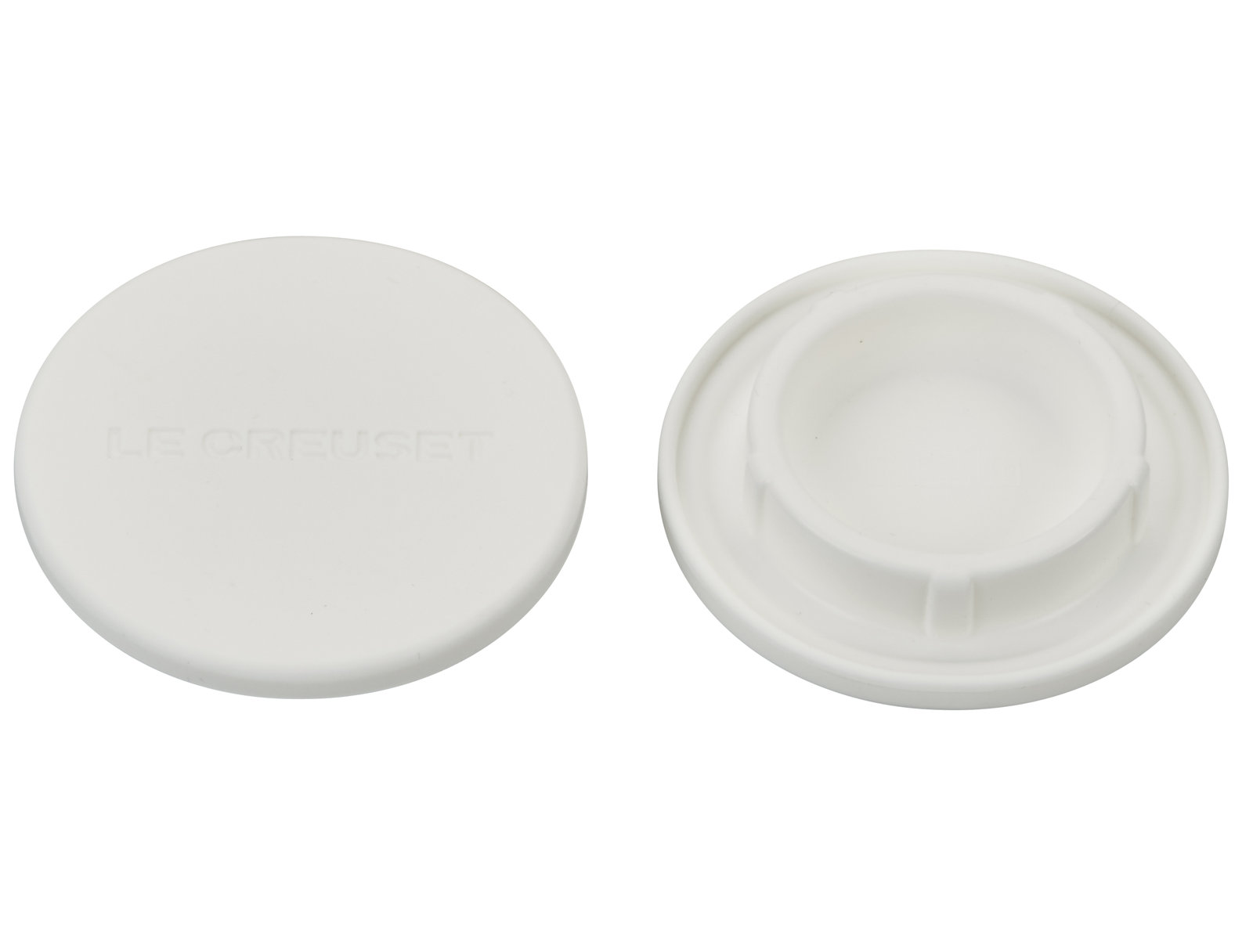 Le Creuset Silicone Set of 2 Salt and Pepper Mill Caps, White