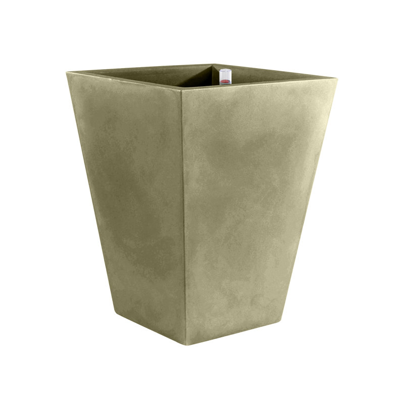 Cono Cuadrado - High Square Resin Cone Pot Planter - Self Watering, Black, 39.25" H x 21.75" W x 21.75" D