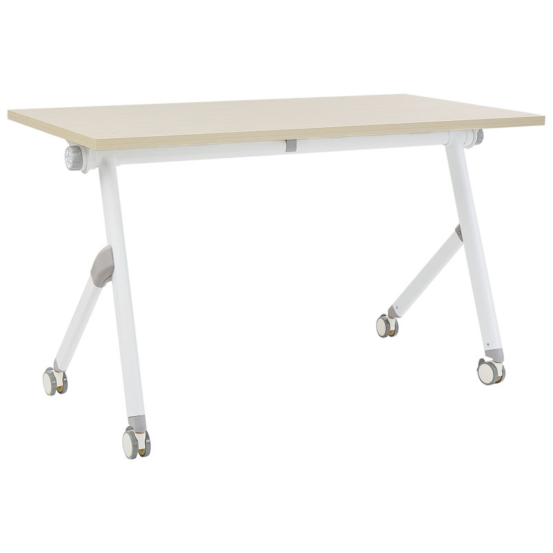 Seidule Metal Base Writing Desk, 120cm H x 60cm W, Brown/White