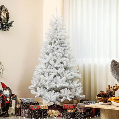 Arbre de Noël artificiel régulier (double) avec aiguilles blanches