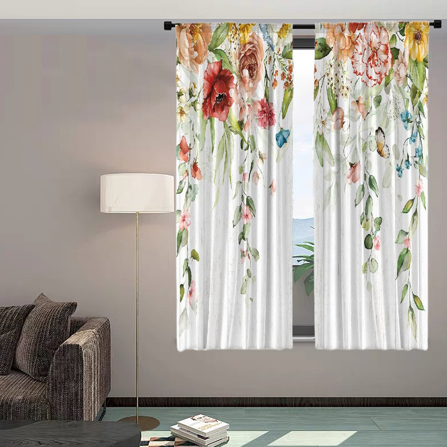 Winston Porter Giriraj Polyester Semi Sheer Curtain Pair | Wayfair