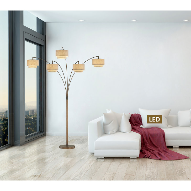 Lampe sur pied à branches 81 ", Bronze antique, Brun clair