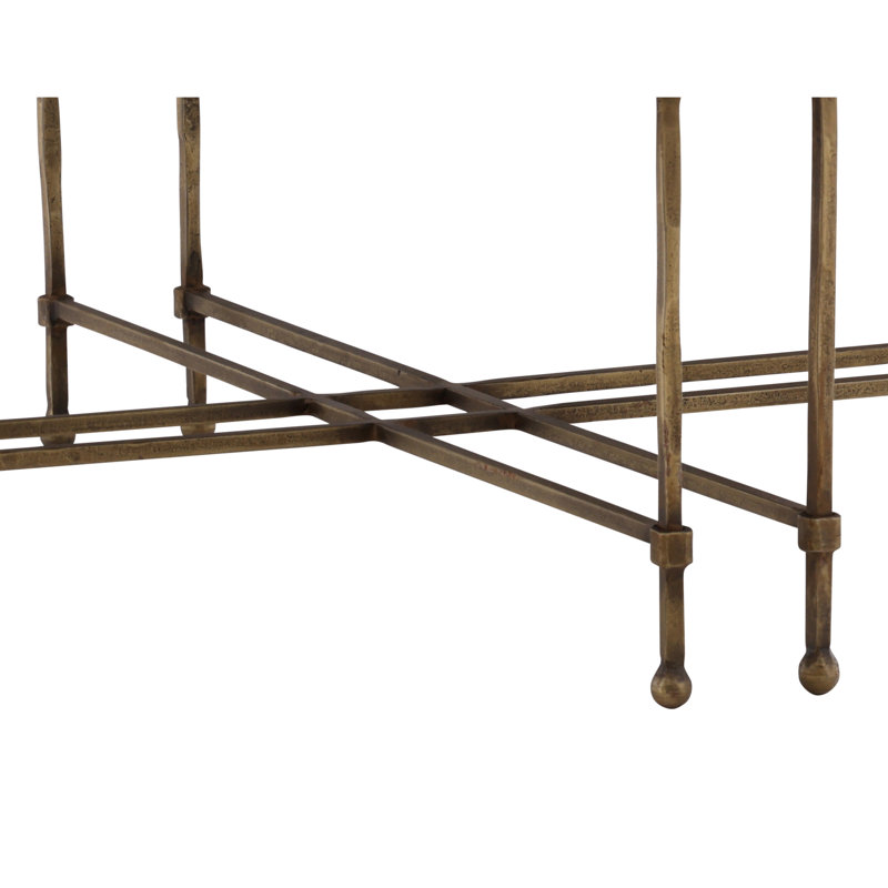 Furniture Classics Shirley Gold Iron Marble Inlay Coffee Table