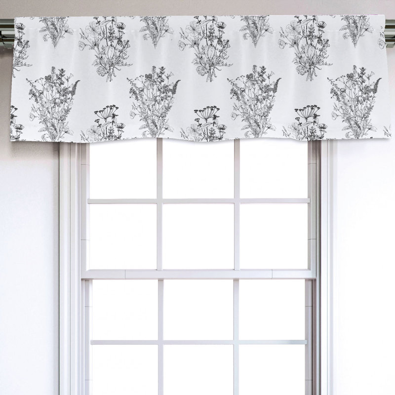 Sateen Floral Ruffled Window Valance