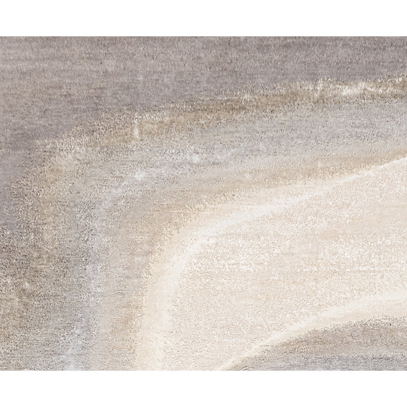 Hand Knotted Abstract Area Rug in Sand/Beige/Gray, Rectangle 9' x 12'
