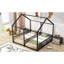 Lit plateforme simple en métal, 2 lits partagés noirs, construction et 21-828837159
