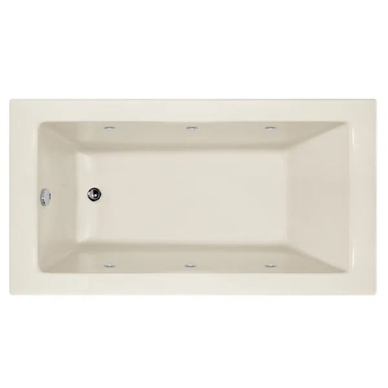 Sydney 66'' L Soaking Bathtub, Biscuit, Left, Matte Black