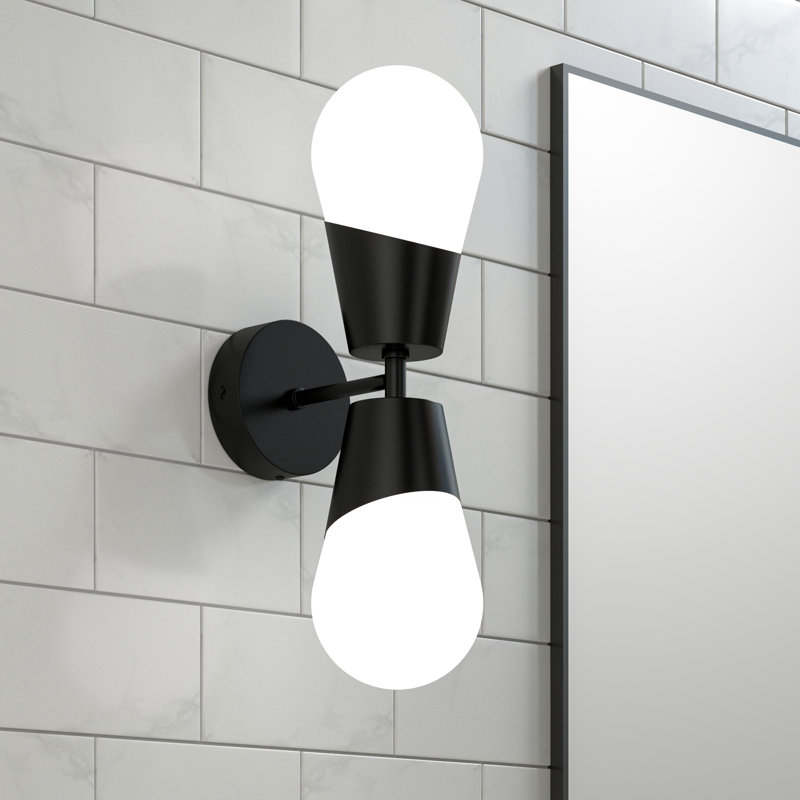 Matte Black Dimmable Double-Headed LED Bath Vanity Sconce