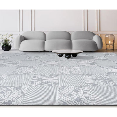 Tapis gris de haute qualité noué à la main