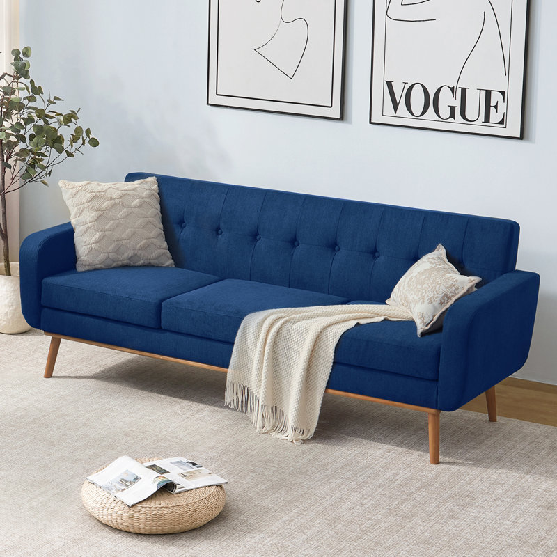 Canapé à accoudoirs l 79,9 po Analeah, Bleu