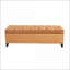 Repose-pieds contemporain avec capitonnage à boutons l 51 po | Noir | Bois