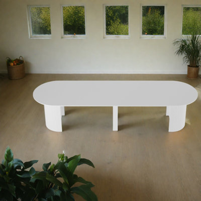 Tables de salle à manger extensibles en bois aggloméré blanc, grande table de cuisine moderne
