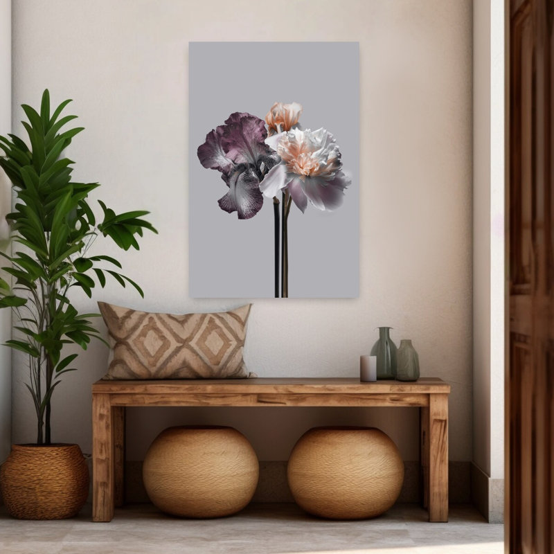 Art floral contemporain «Vertu 1», H 48 po x l 32 po