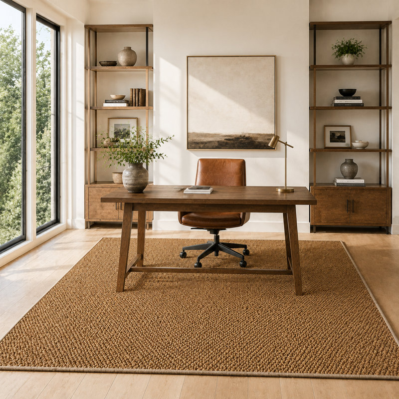 Low-Profile Non-Slip Indoor Area Rug, Washable & Stain Resistant, 16" x 24", Brown