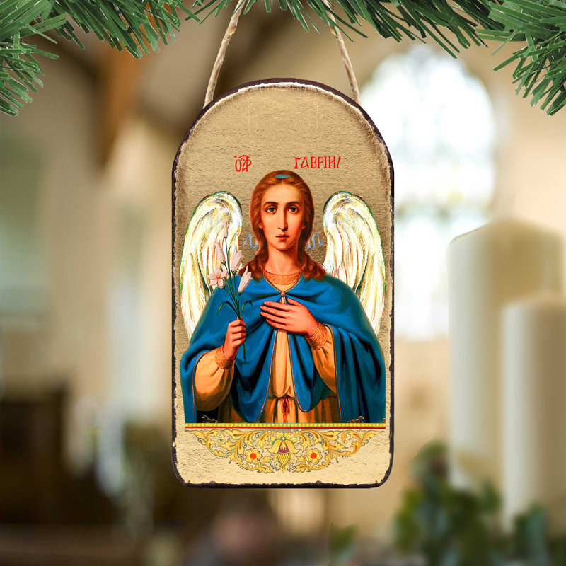 Inspirational Icon 5'' Handmade Wood Shatterproof Photo Ornament