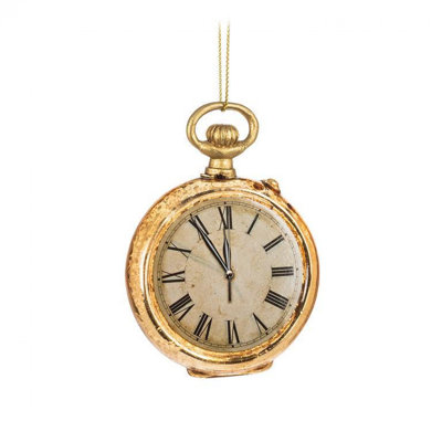 Gold Pocket Watch Ornament