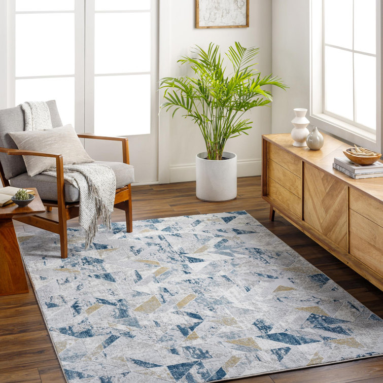 Tapis bleu abstrait Alejandro