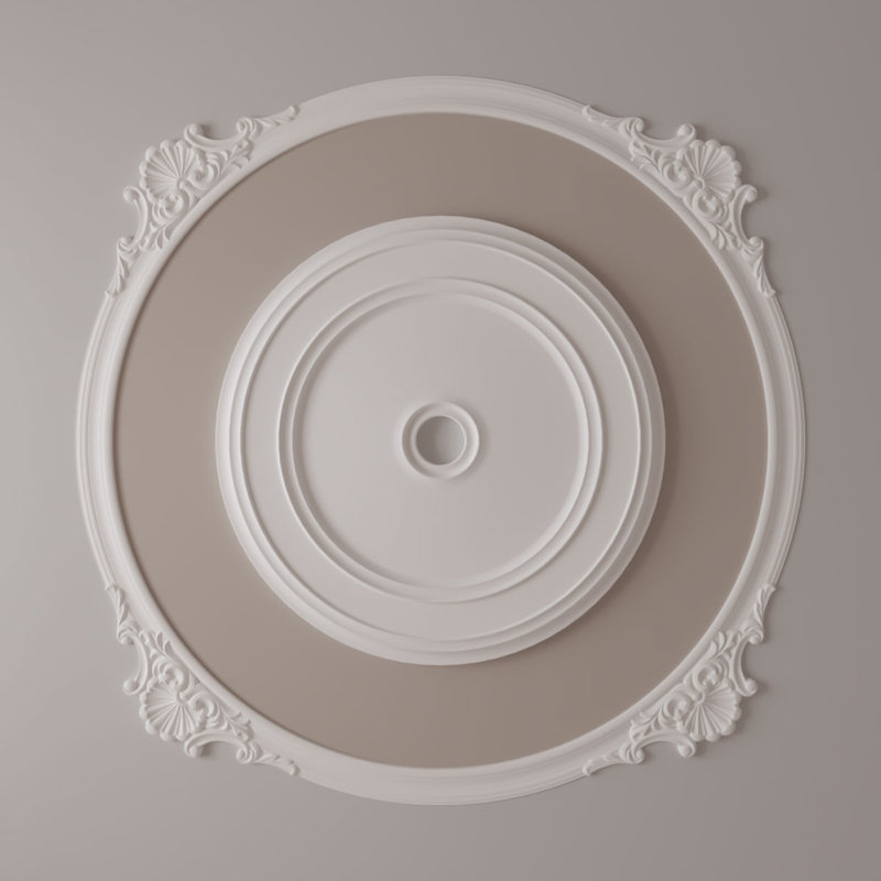 Ensemble d'anneaux de plafond coquille, H 65,75 po x l 65,75 po, Paquet de 4 (forme un cercle complet)