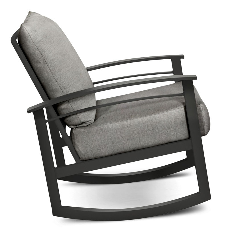 Outdoor Rocker Chair, Textured Pewter, Dark Gray