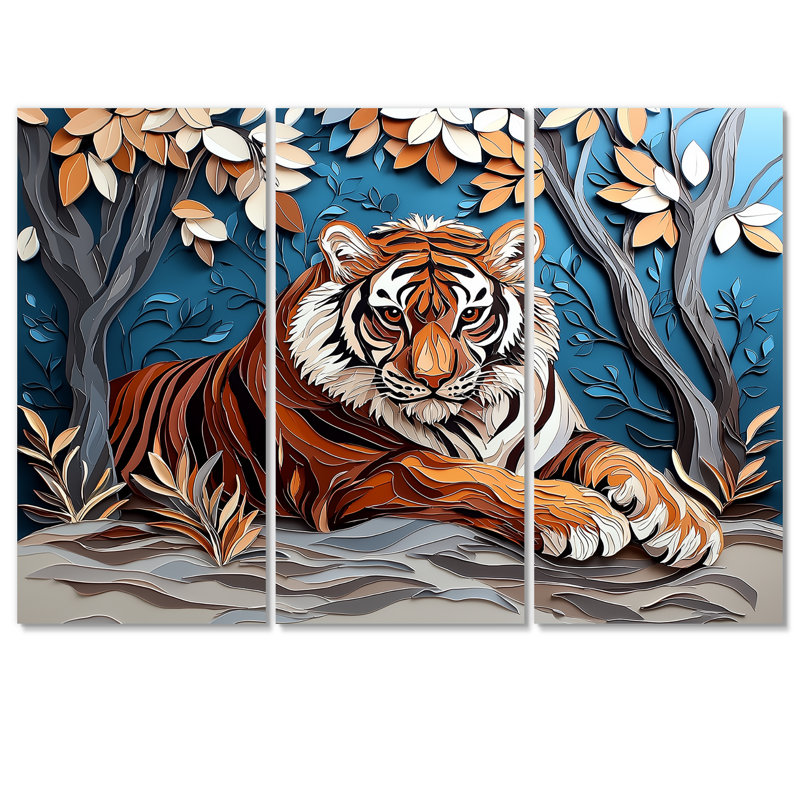 Ensemble de salon Adasynn - Tiger, H 32 po x l 48 po, Toile tendue, Ne s’applique pas