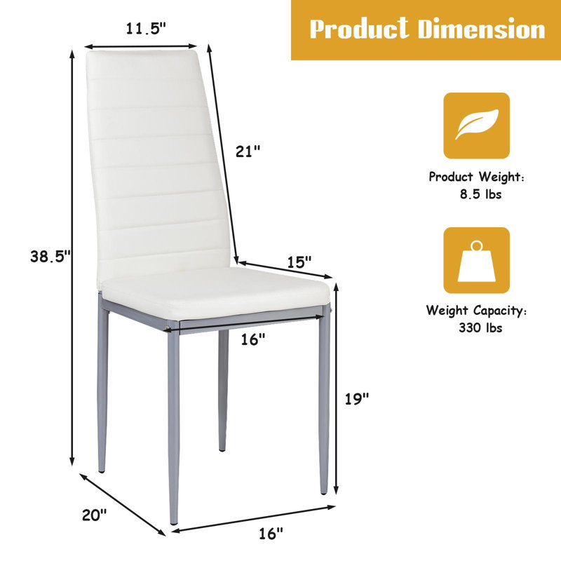 Bronsen 19'' H Upholstered Metal Side Chair, White