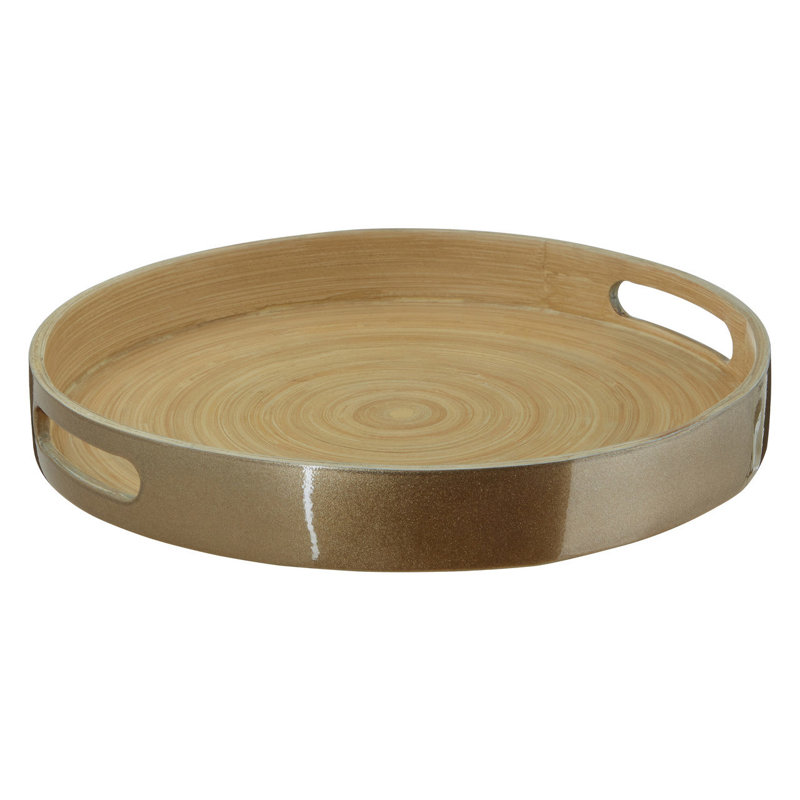Kyoto Bamboo Tray, 4" H x 30" W x 29" L, Gold