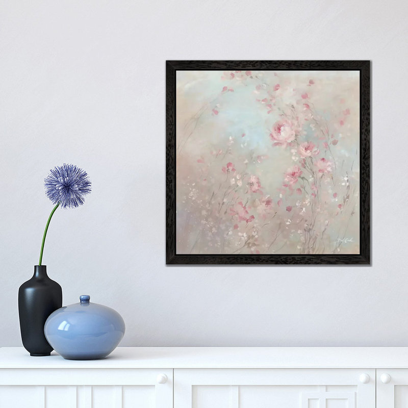Embrace by Debi Coules - Painting on Canvas, 45.72 cm H x 45.72 cm W, Black Framed