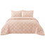 Ensemble d'édredon de taille très grand Coussin rose, ensemble de lit capitonné Boho, literie à carreaux de style Shabby Chic, 3 pièces, 1 édredon géométrique à carreaux et 2 taies décoratives-1960535229-1960535220