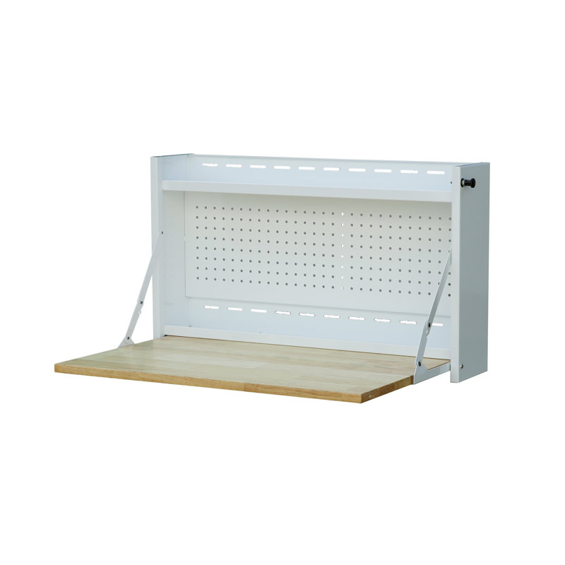 32'' W Wood Top Workbench, White