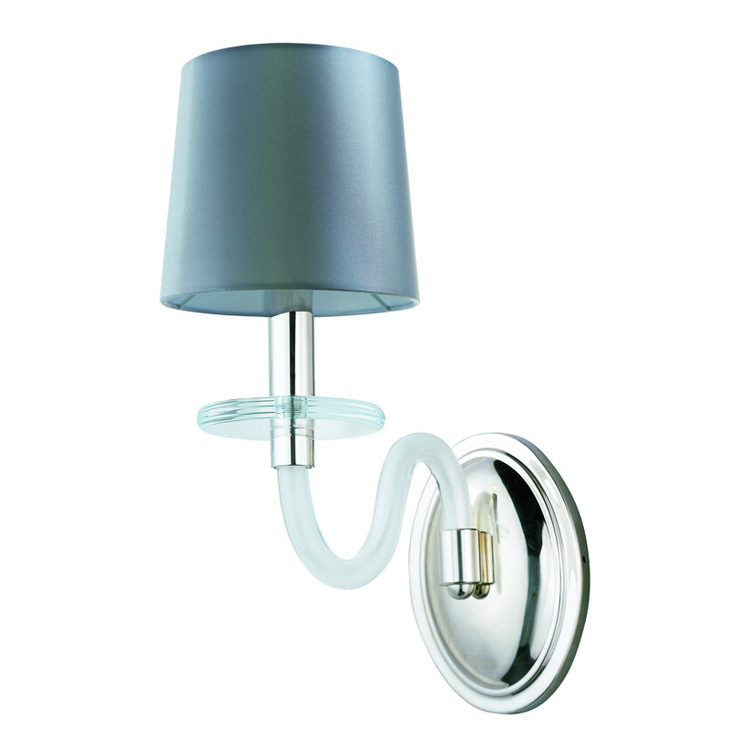 Lampe murale bougie 1 lumières Lennon, Transparent, Gris