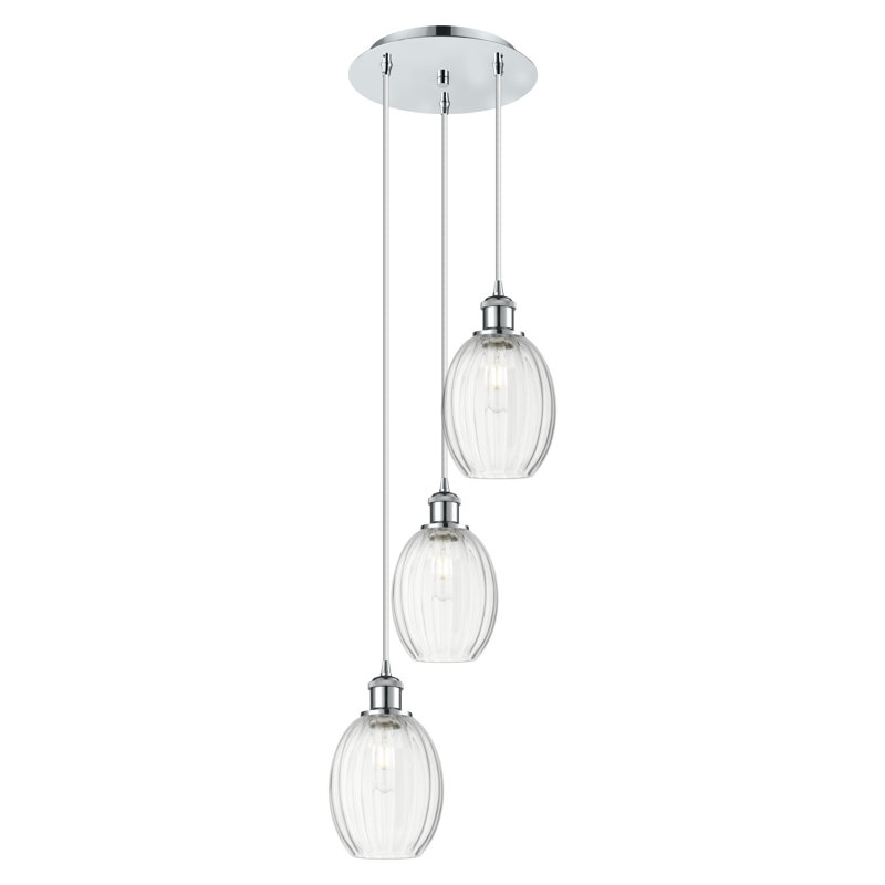 Luminaire suspendu à 3 ampoules Ballston - Alyette, Clear, Chrome poli