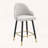 Light Gray PU Leather Bar Stools with Gold Accent Footrest, Set of 2-2032043771