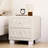 Graceful, Beige, Velvet Bedside Table, 2 Drawers, Crystal - Trimmed Handles, Button Aesthetic, Spacious Storage Exquisite, Knob Luxury, , Functional